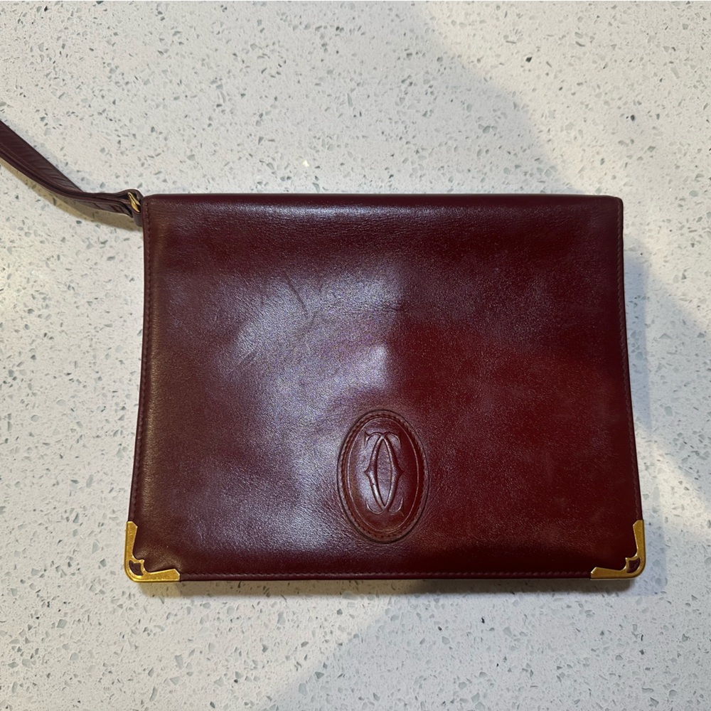 Elegant Burgundy Leather Clutch